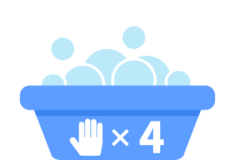 全4回の独自の手洗いを無料で実施